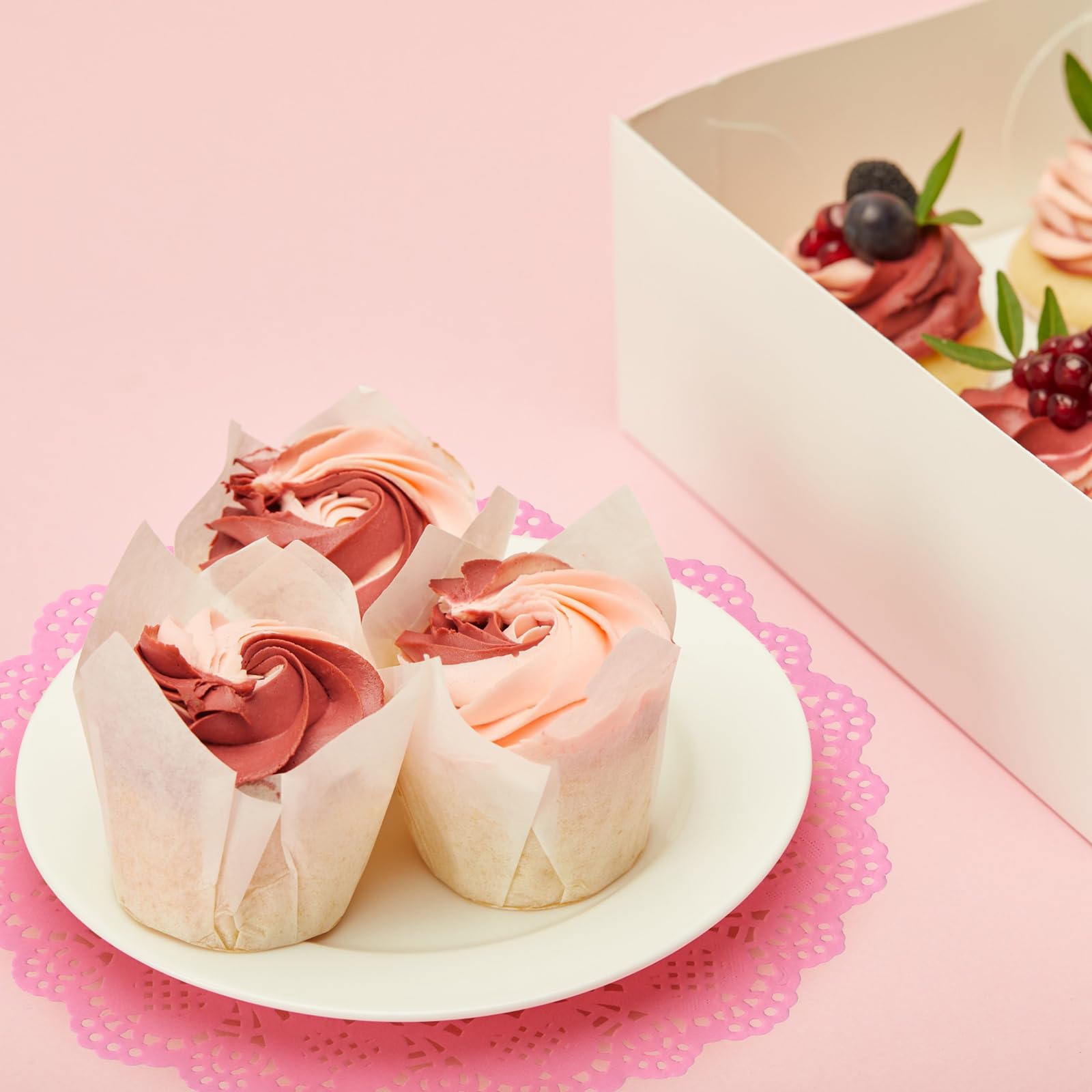 Boao Lace Doilies Paper 160 Pieces Round Decorative Paper Placemats Lace Table Doilies For Cake Wedding Tableware Decoration, 8